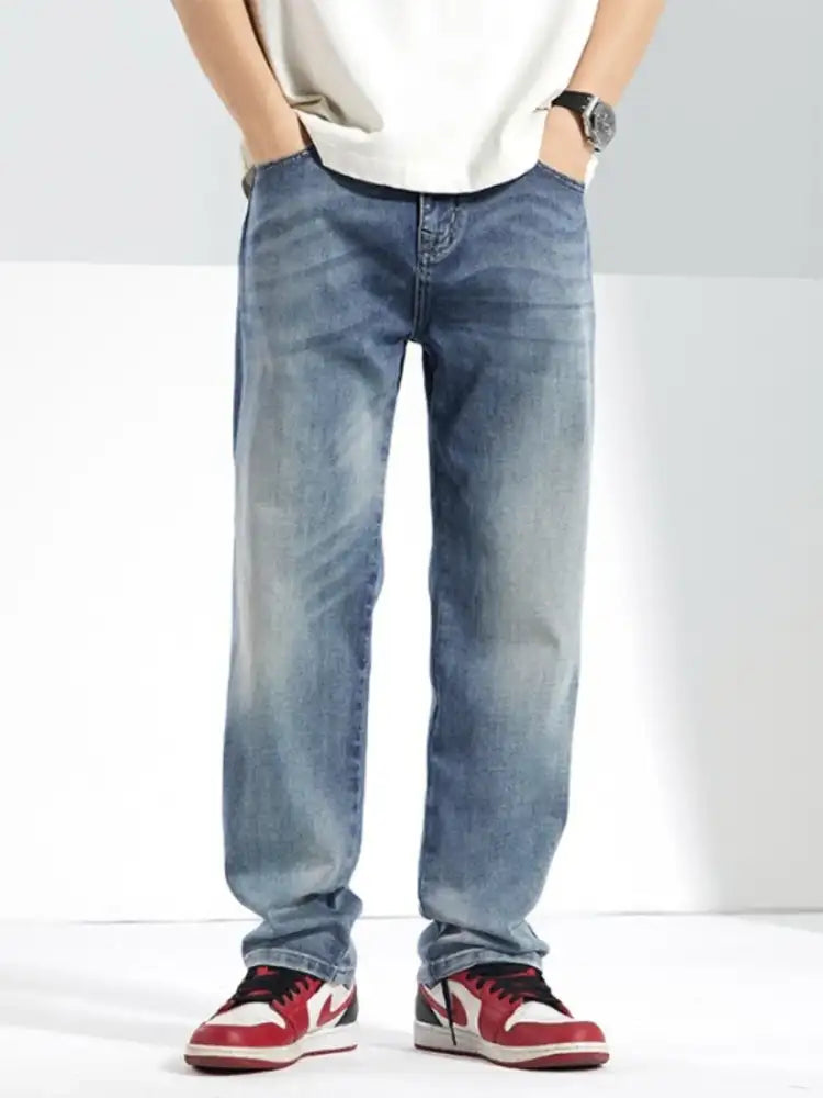 Men’s Washed Straight Jeans