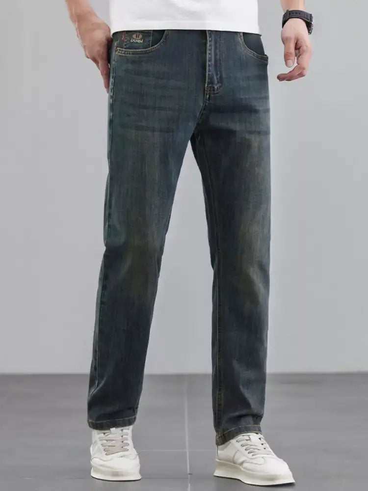 Men’s Washed Straight Leg Fit Jeans