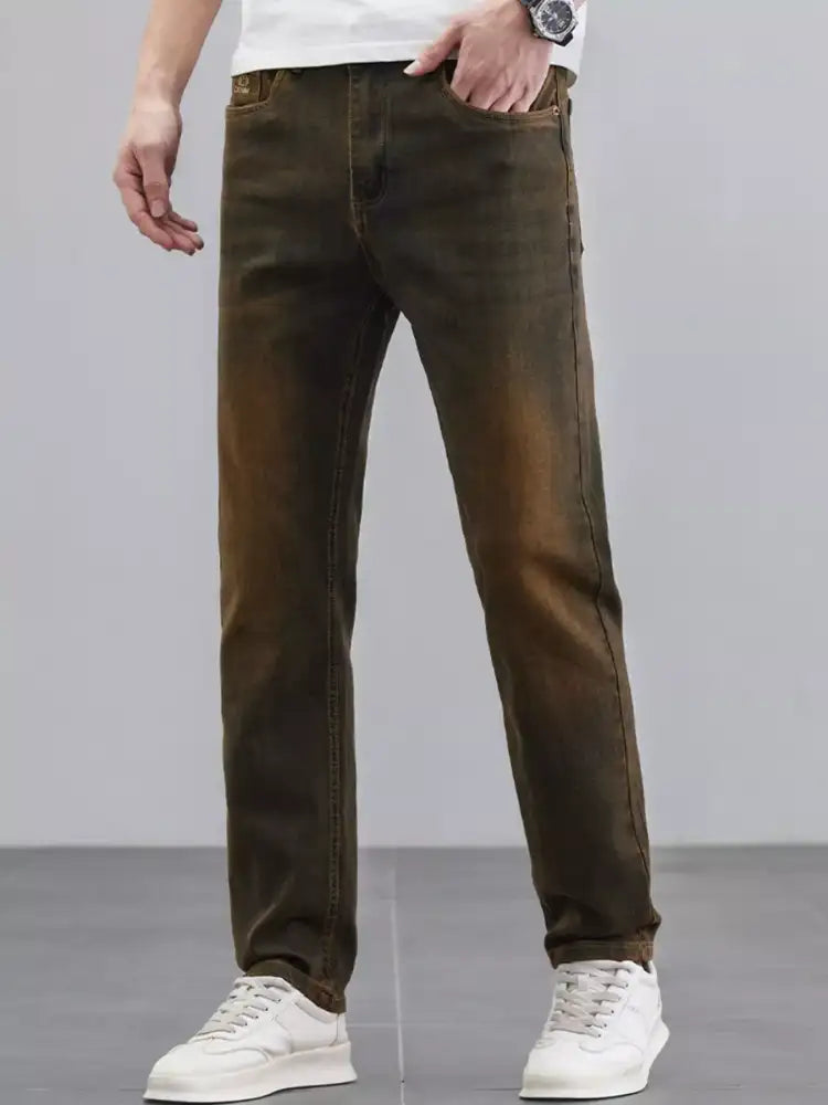 Men’s Washed Straight Leg Fit Jeans