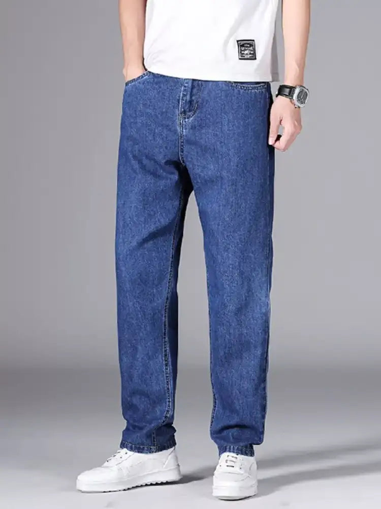Men’s Washed Wide Leg Jeans