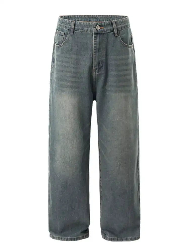 Men’s Washed Wide Leg Jeans