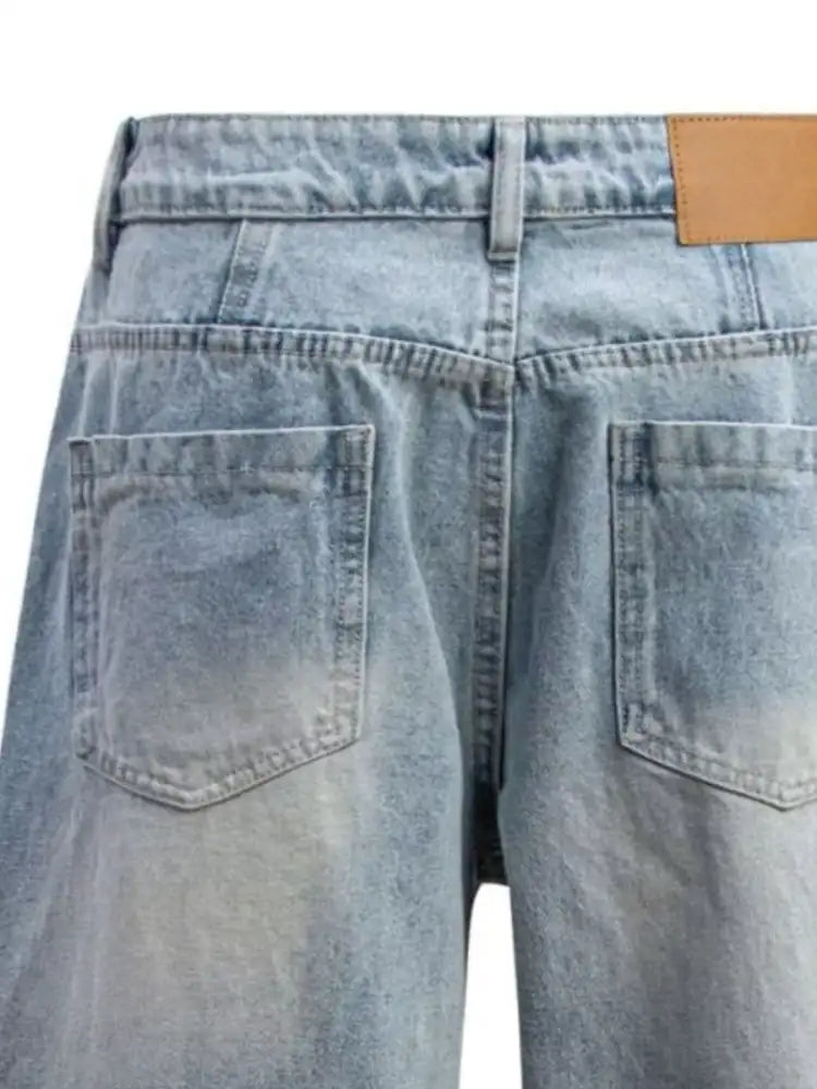 Men’s Washed Wide Leg Jeans