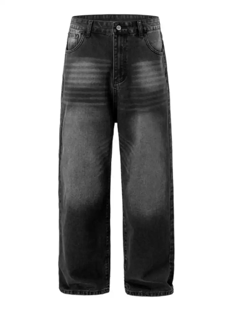 Men’s Washed Wide Leg Jeans