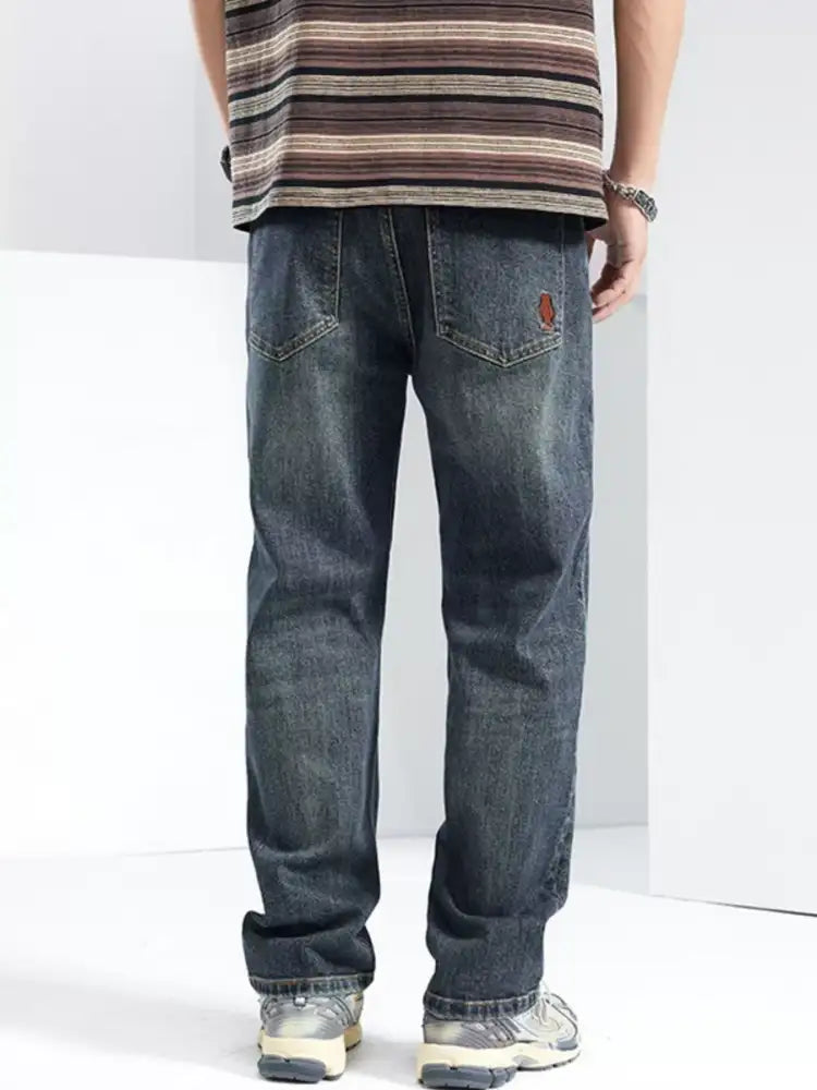 Men’s Washed Wide Leg Jeans