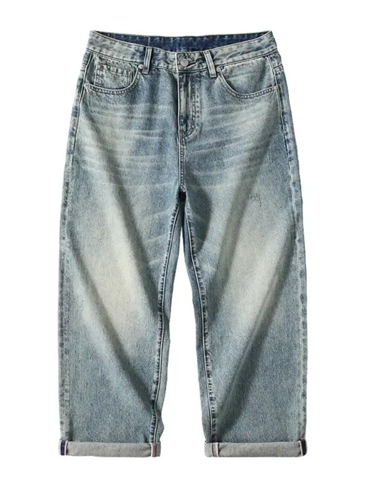 Men’s Washed Wide Leg Jeans
