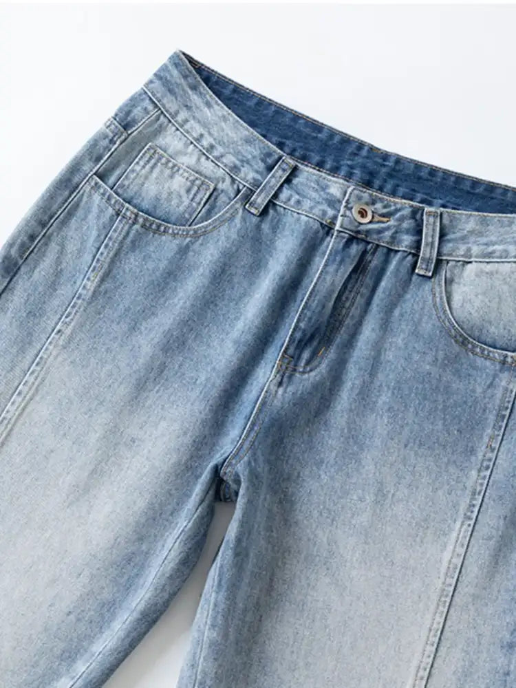 Men’s Washed Wide Leg Jeans