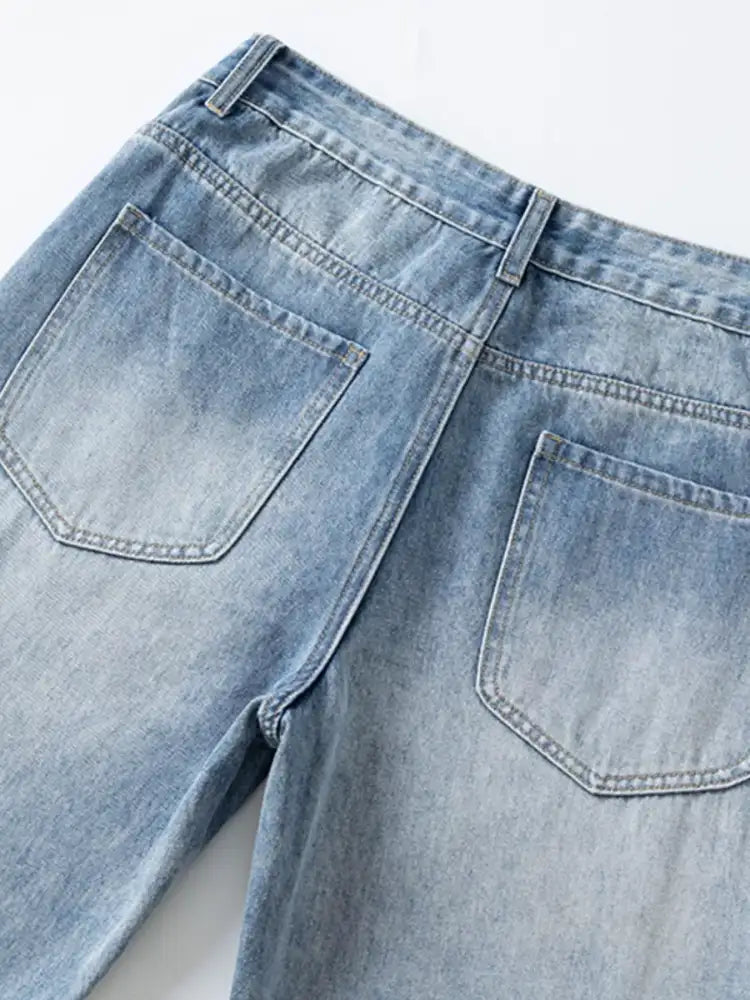 Men’s Washed Wide Leg Jeans