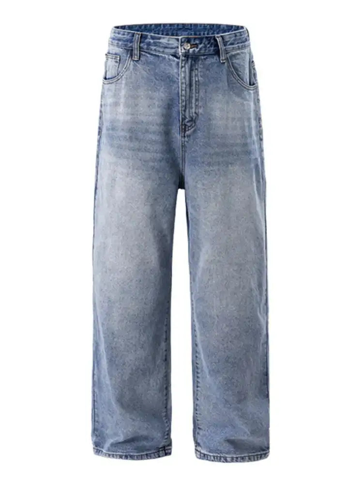 Men’s Washed Wide Leg Jeans