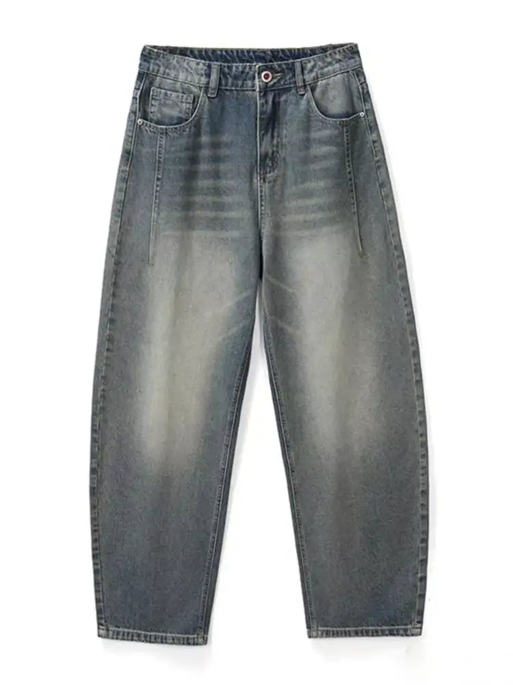 Men’s Washed Wide Leg Relaxed Fit Jeans