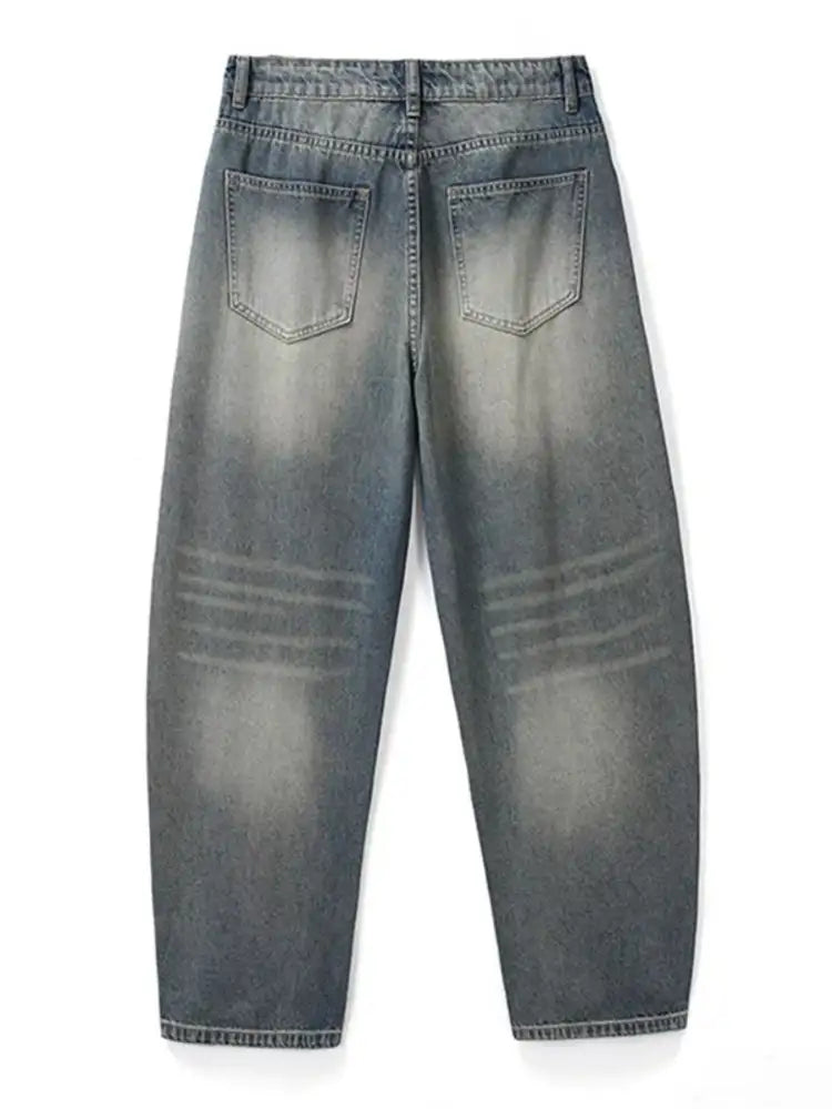 Men’s Washed Wide Leg Relaxed Fit Jeans