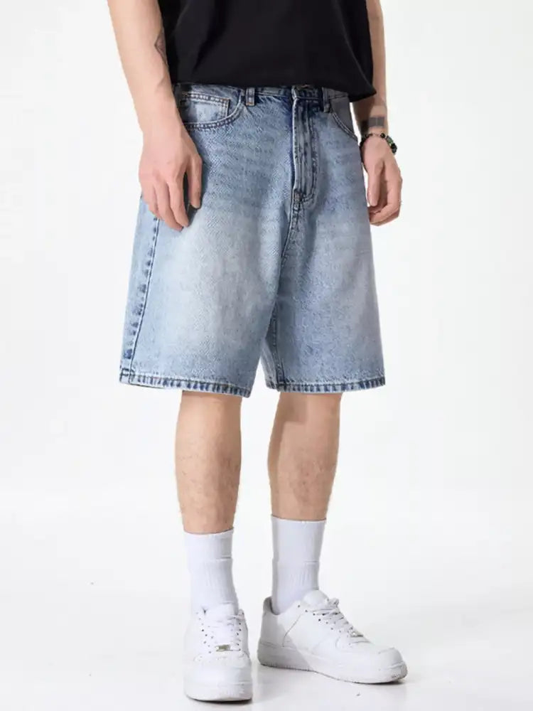 Men’s Wide Leg Denim Shorts