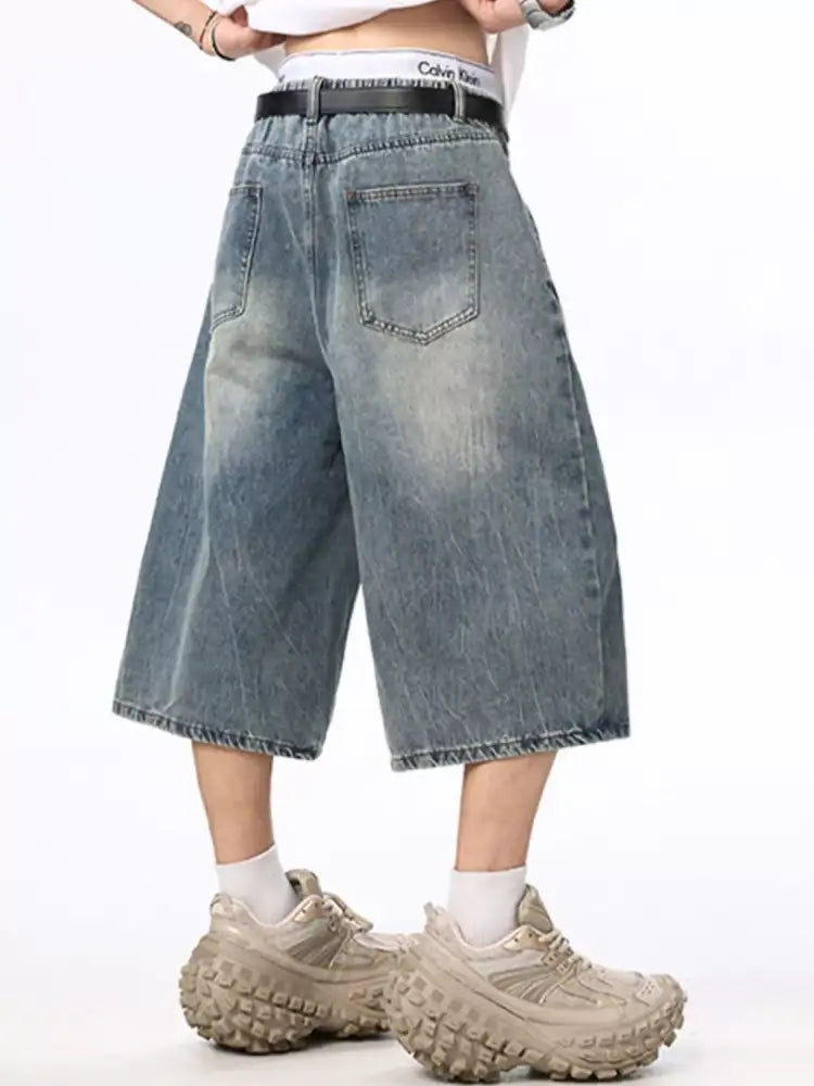 Men’s Wide Leg Denim Shorts