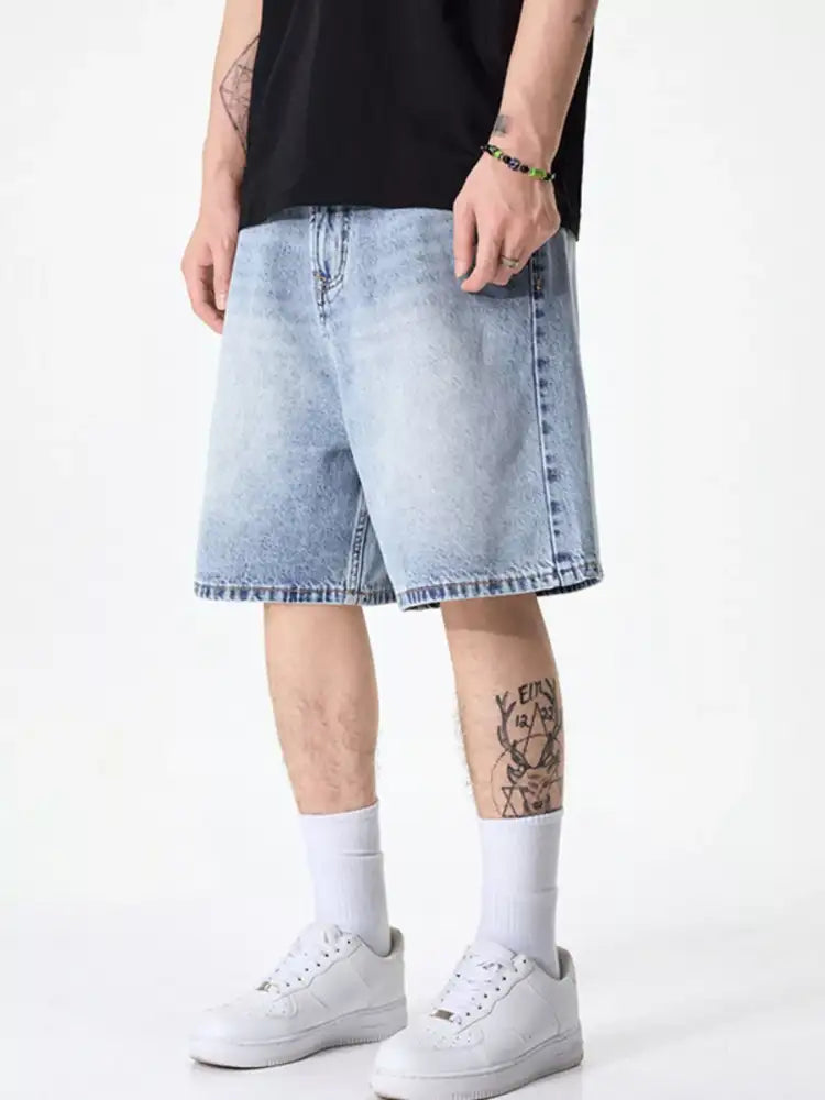 Men’s Wide Leg Denim Shorts