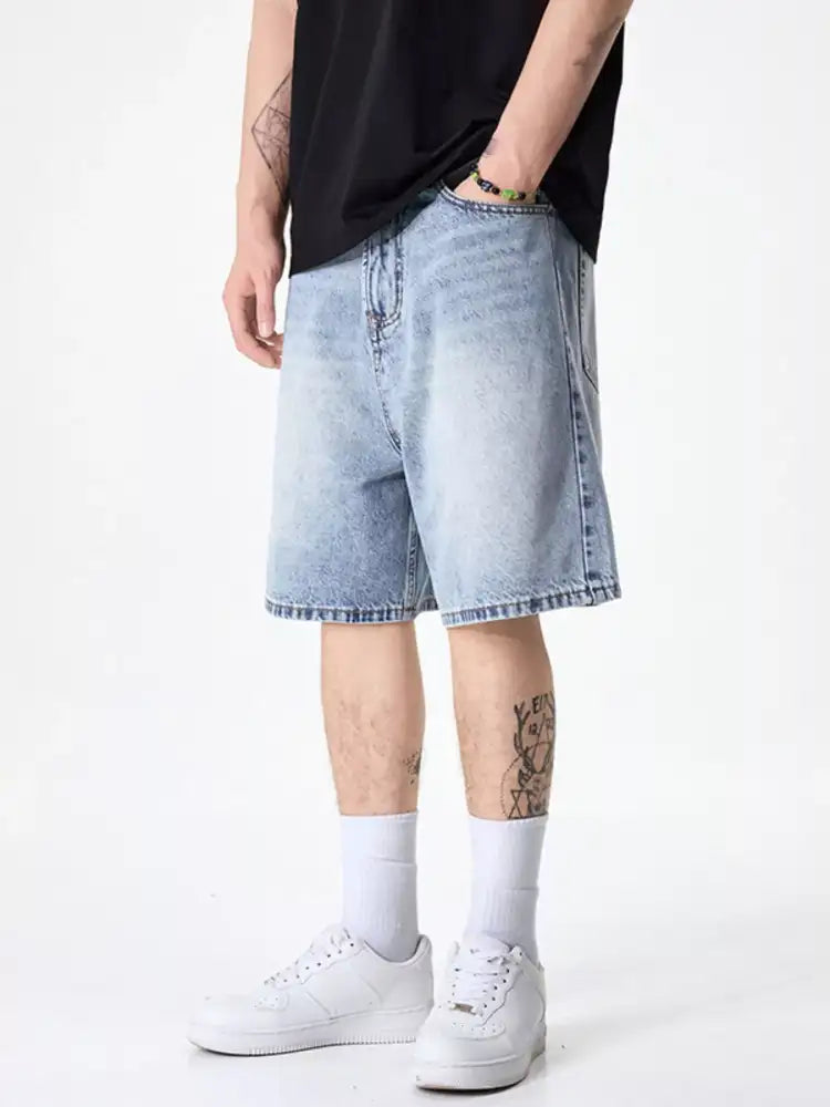 Men’s Wide Leg Denim Shorts