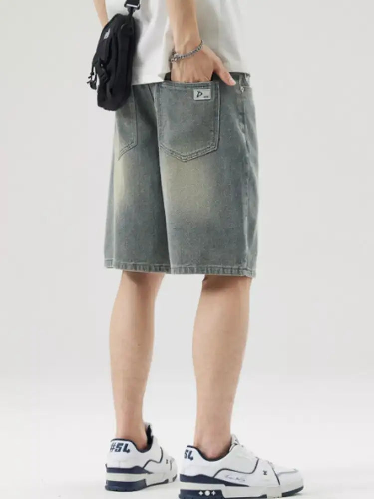 Men’s Wide Leg Denim Shorts