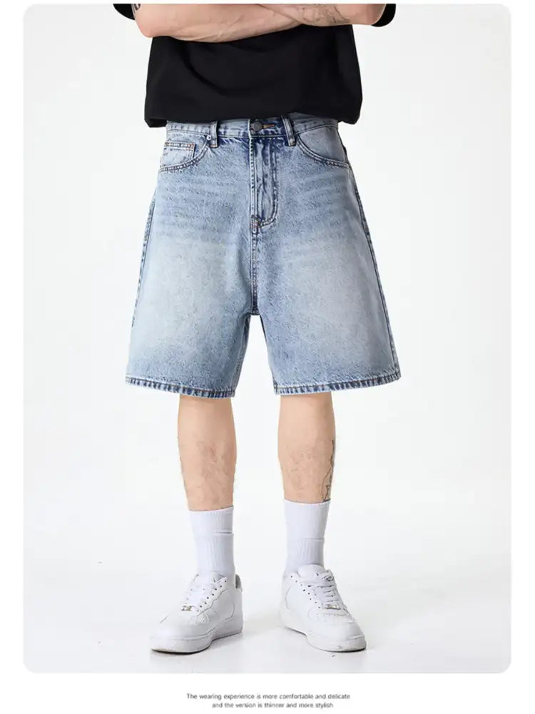 Men’s Wide Leg Denim Shorts