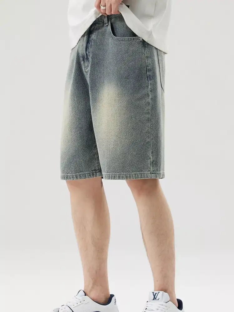 Men’s Wide Leg Denim Shorts
