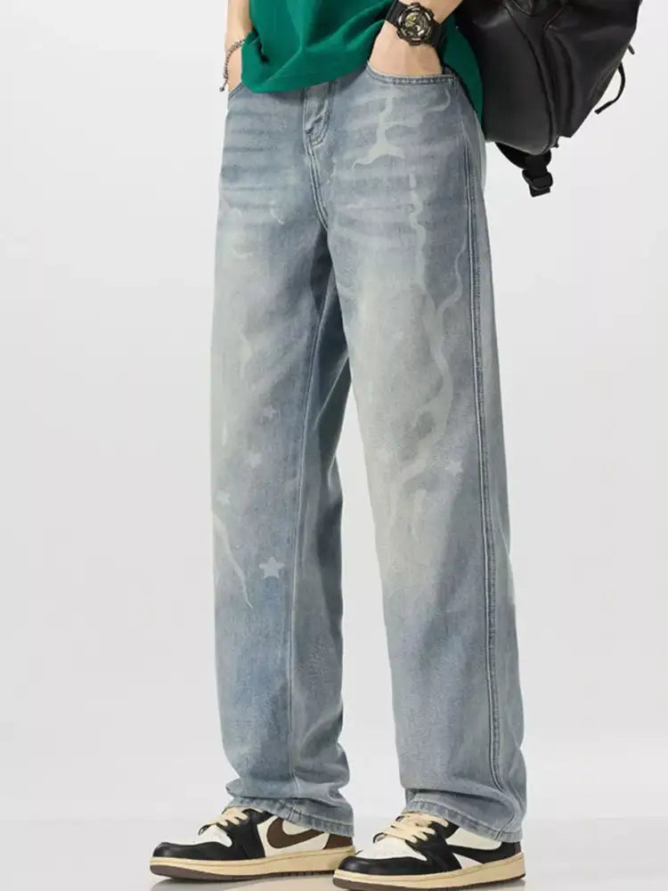 Men’s Wide Leg Jeans with Pockets