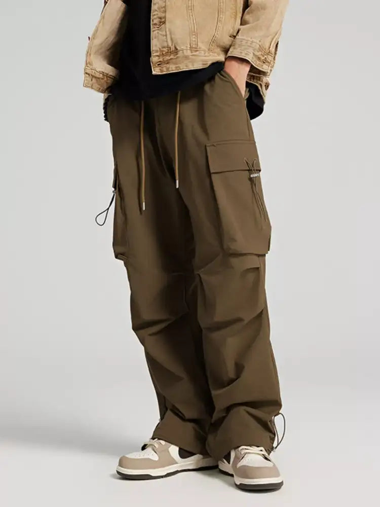 Men’s Wide Leg Pants with Cargo Pockets