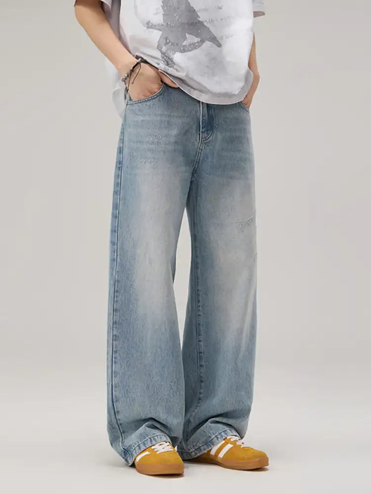 Men’s Wide Leg Wash Jeans