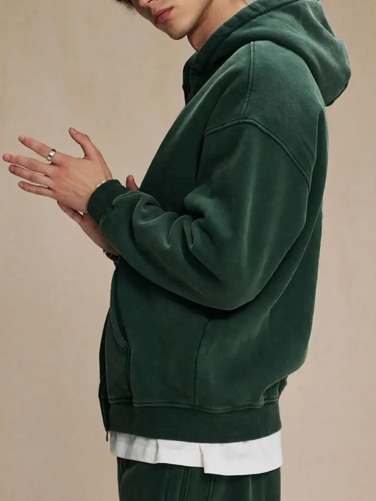 Men’s Zip-Up Hoodie with Kangaroo Pocket