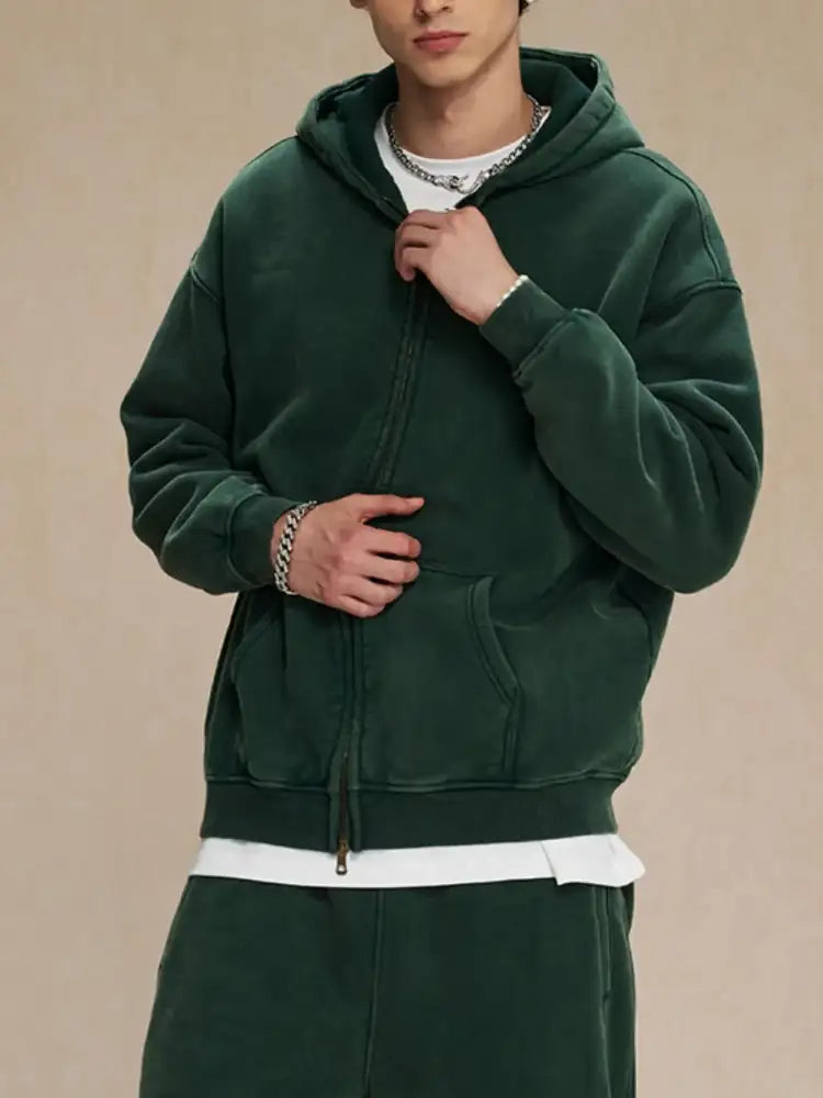 Men’s Zip-Up Hoodie with Kangaroo Pocket