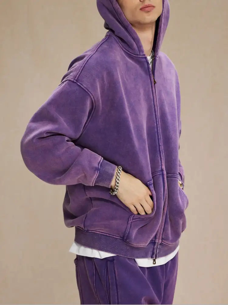 Men’s Zip-Up Hoodie with Kangaroo Pocket