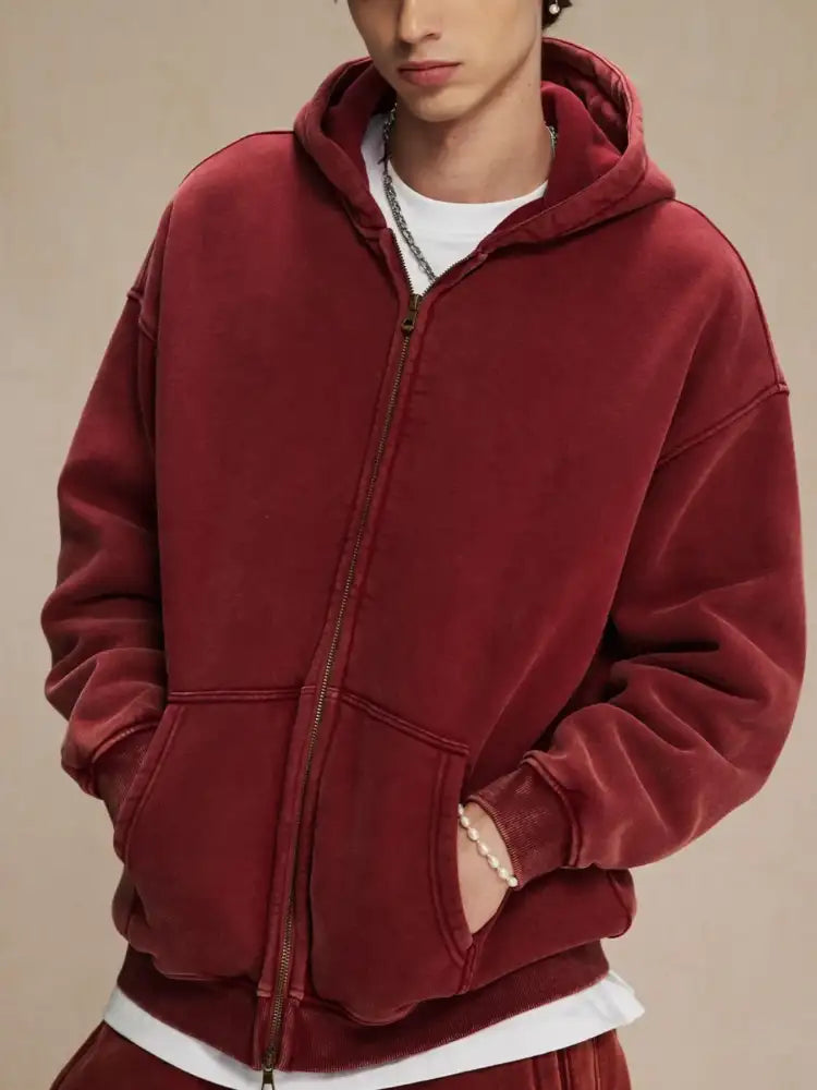 Men’s Zip-Up Hoodie with Kangaroo Pocket