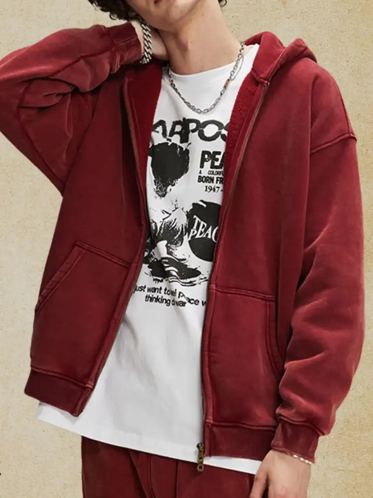 Men’s Zip-Up Hoodie with Kangaroo Pocket