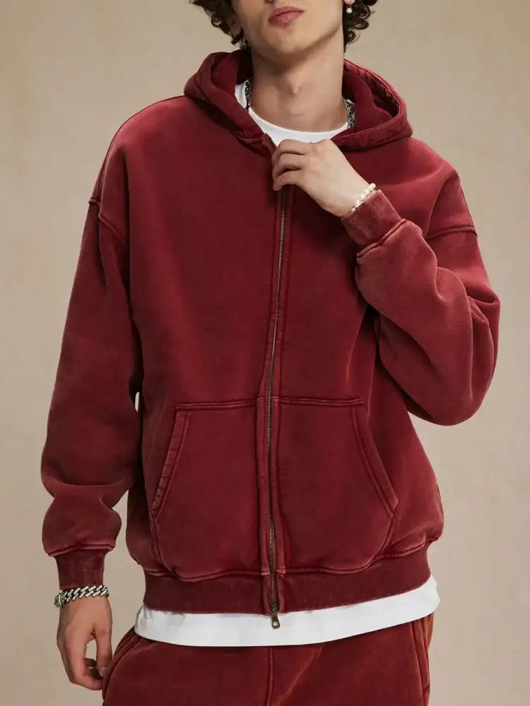 Men’s Zip-Up Hoodie with Kangaroo Pocket