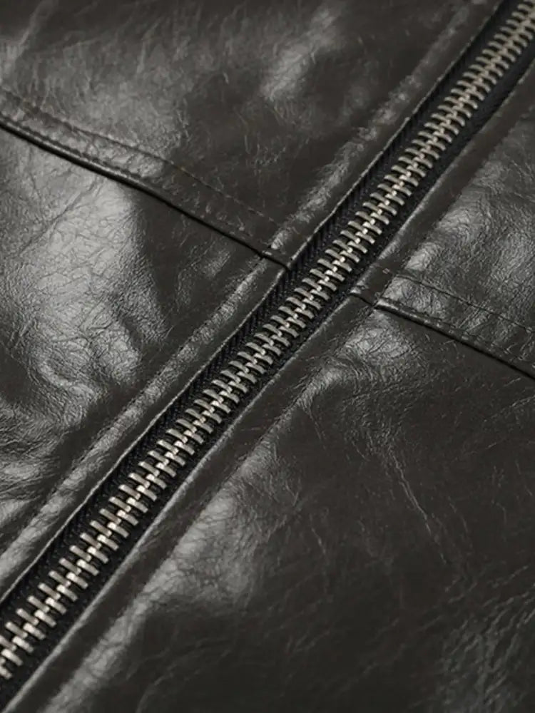 Men’s Zip Up Leather Jacket