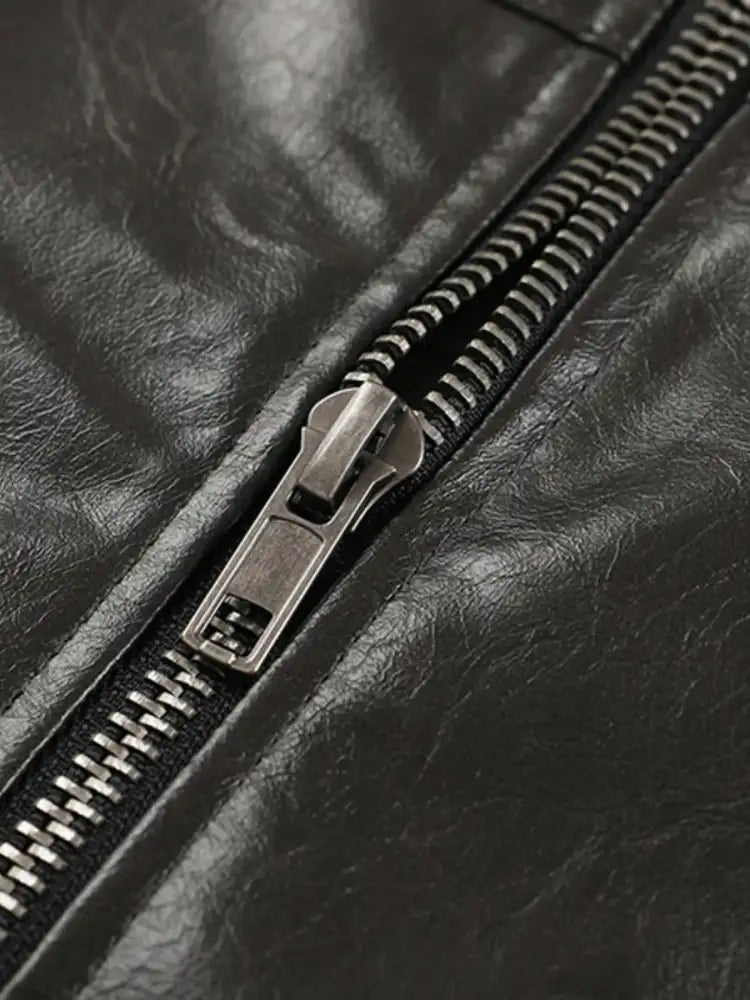 Men’s Zip Up Leather Jacket