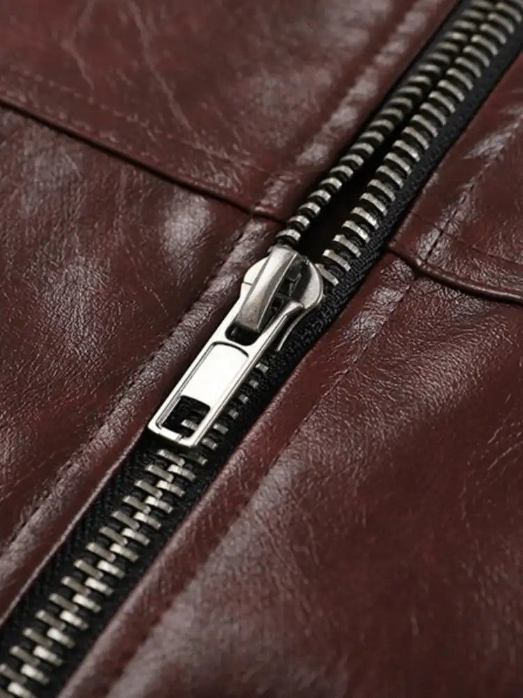 Men’s Zip Up Leather Jacket