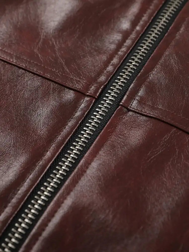 Men’s Zip Up Leather Jacket