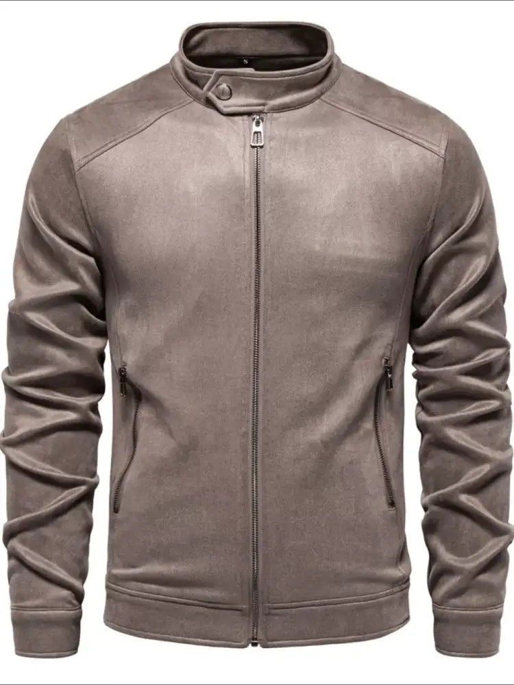 Men’s Zip Up Long Sleeve Biker Jacket