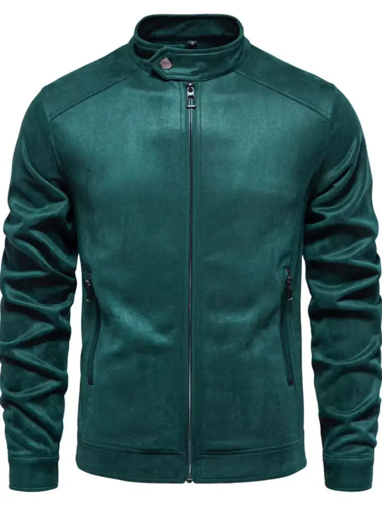 Men’s Zip Up Long Sleeve Biker Jacket