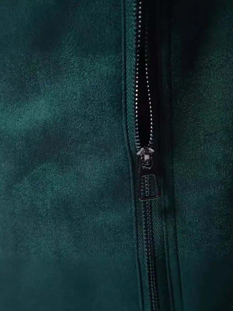 Men’s Zip Up Long Sleeve Biker Jacket