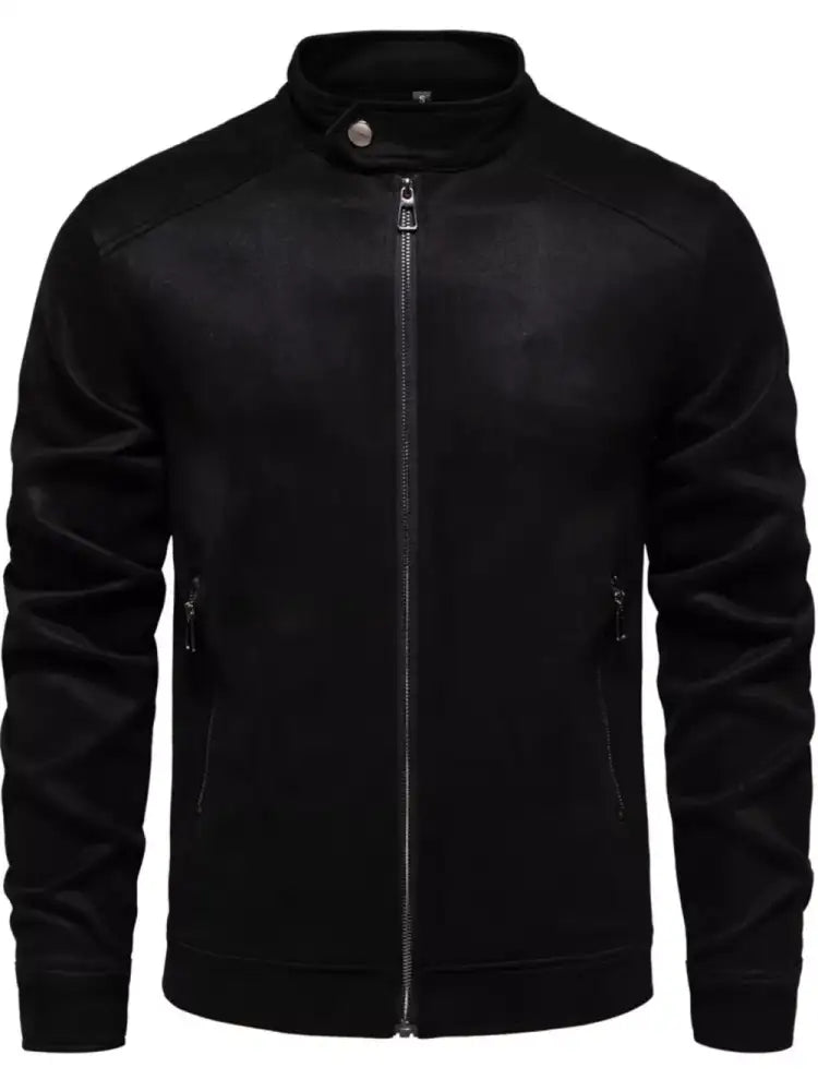 Men’s Zip Up Long Sleeve Biker Jacket
