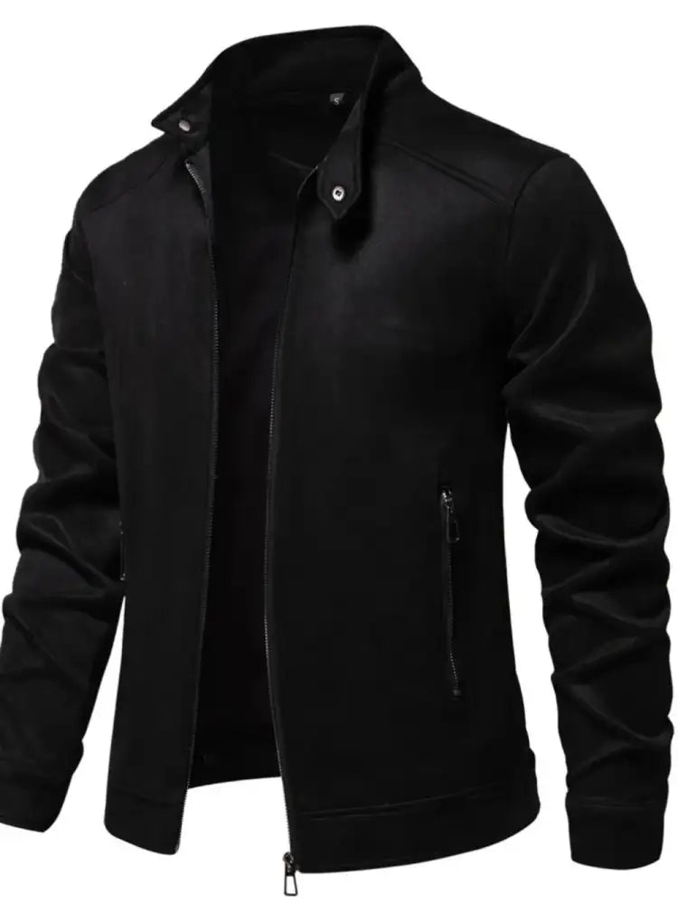 Men’s Zip Up Long Sleeve Biker Jacket