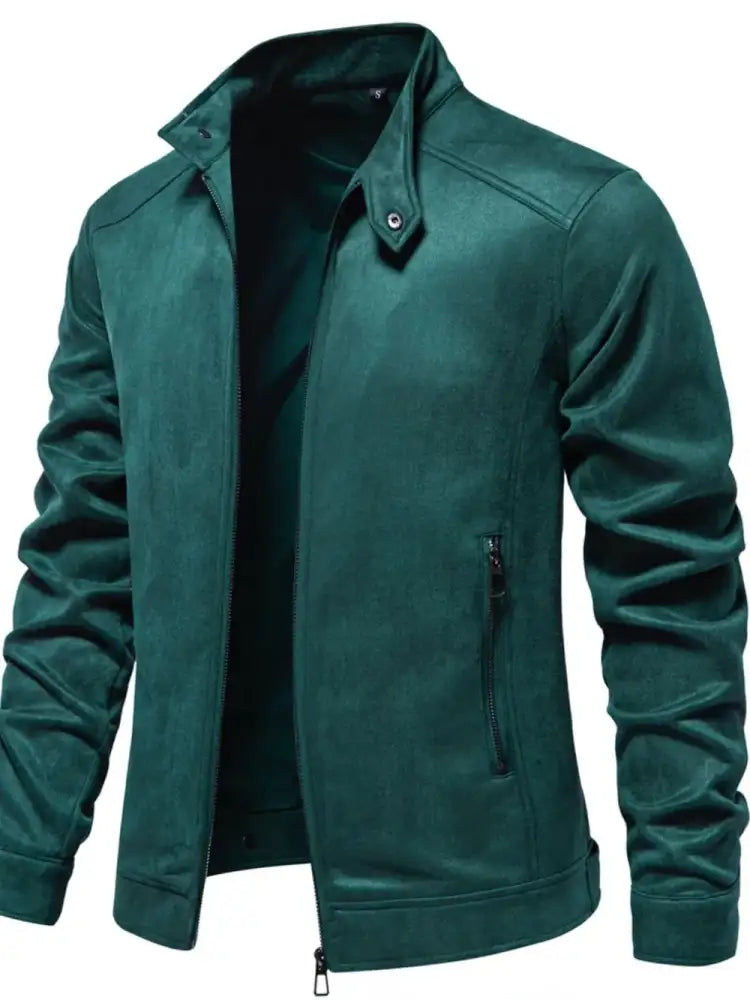 Men’s Zip Up Long Sleeve Biker Jacket