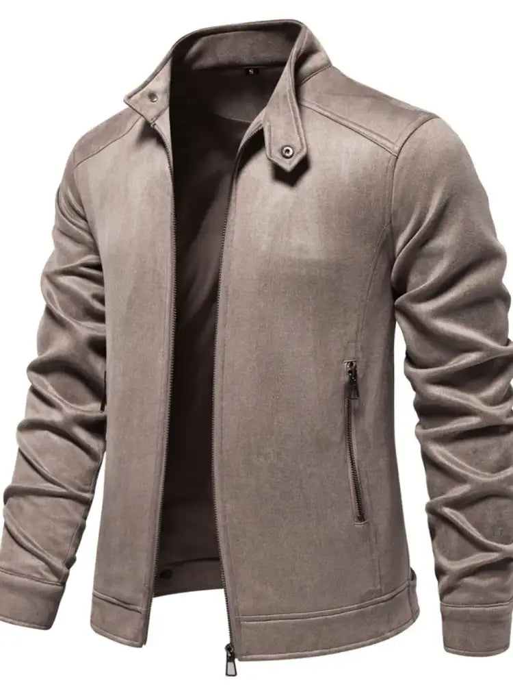Men’s Zip Up Long Sleeve Biker Jacket