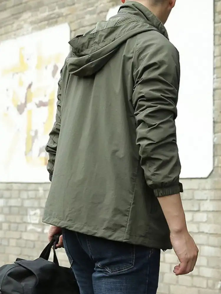 Men’s Zip Up Long Sleeve Hooded Jacket