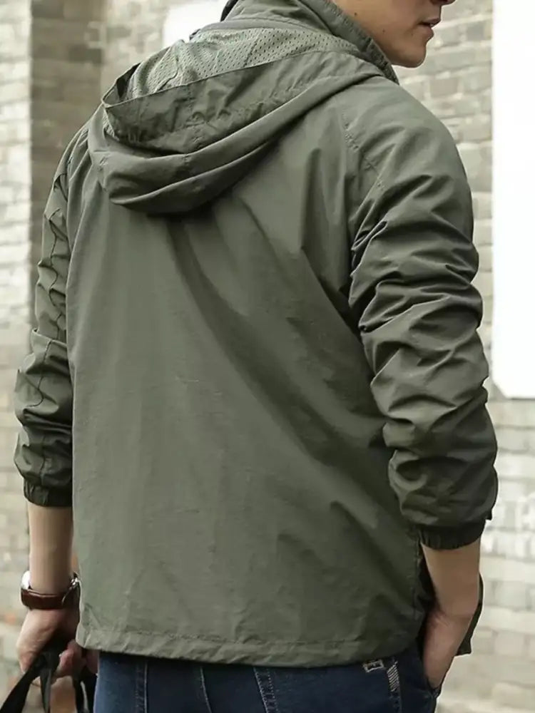 Men’s Zip Up Long Sleeve Hooded Jacket