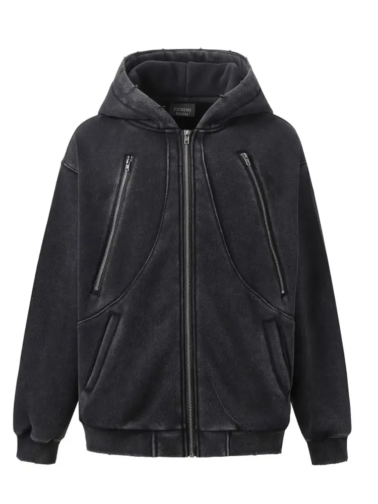 Men’s Zip-Up Long Sleeve Hooded Jacket