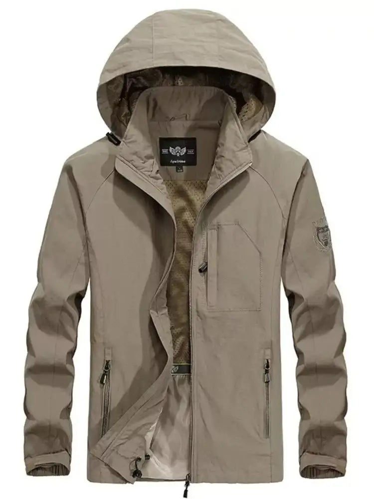 Men’s Zip Up Long Sleeve Hooded Jacket