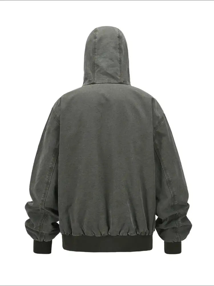 Men’s Zip Up Washed Hooded Jacket