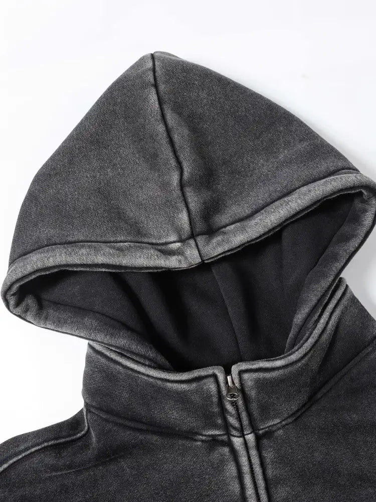 Men’s Zip Up Washed Hoodie