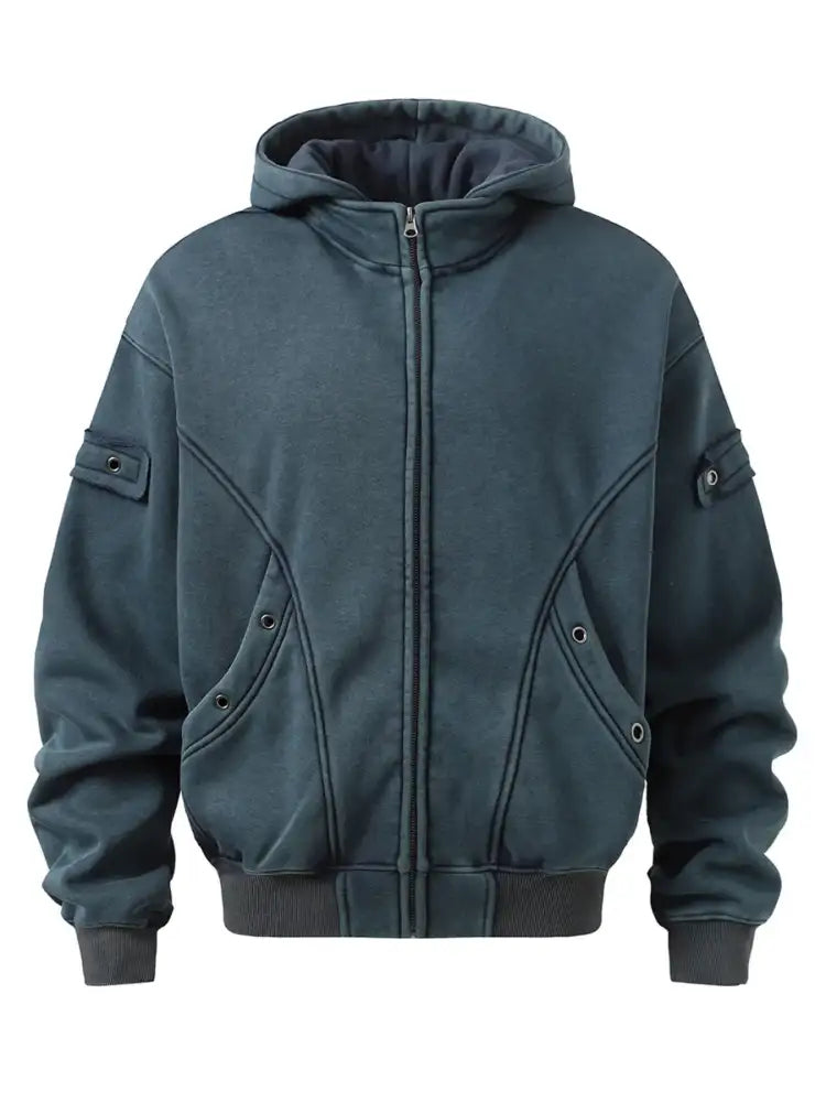 Men’s Zip Up Washed Hoodie