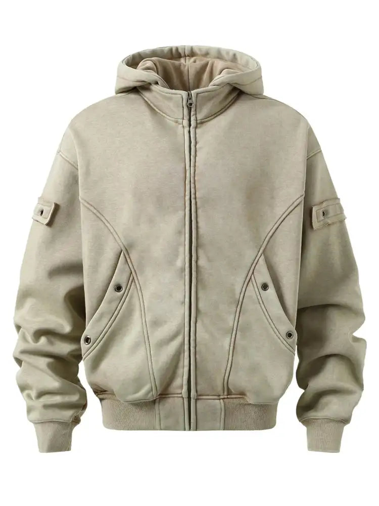 Men’s Zip Up Washed Hoodie