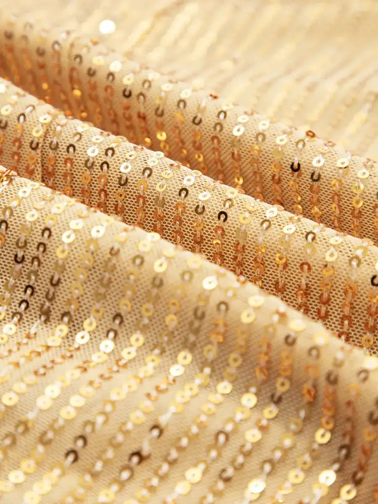 Metallic Balloon Sleeve Buttoned High Neck Loose Blouse